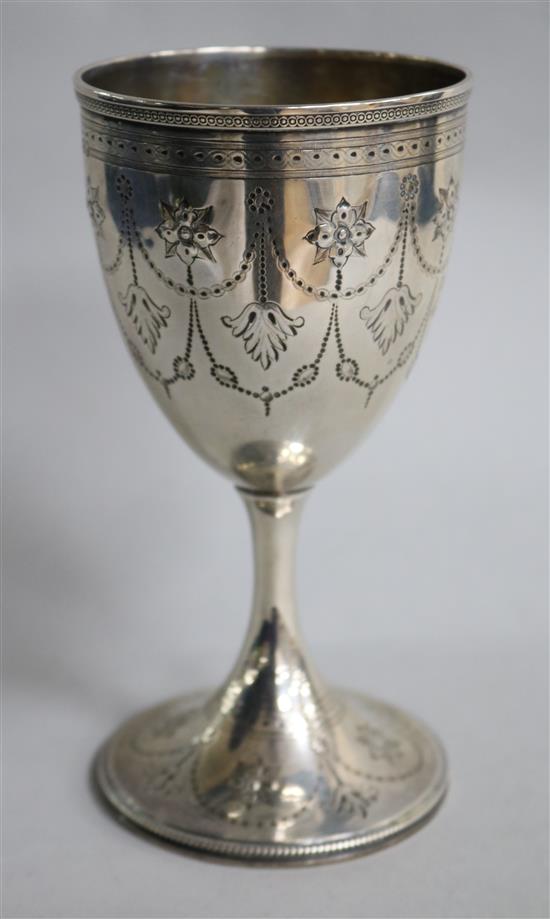 A Victorian silver goblet, Barnard & Sons Ltd, London, 1875,	 5.9 oz.